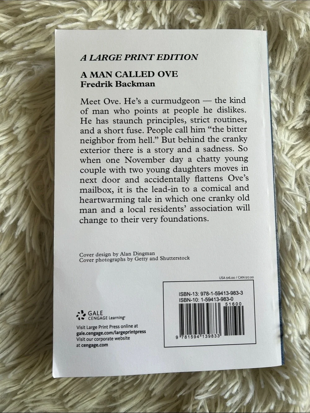 A Man Called Ove by Fredrik Backman - Blue Cover, large print - Picture 2 of 5